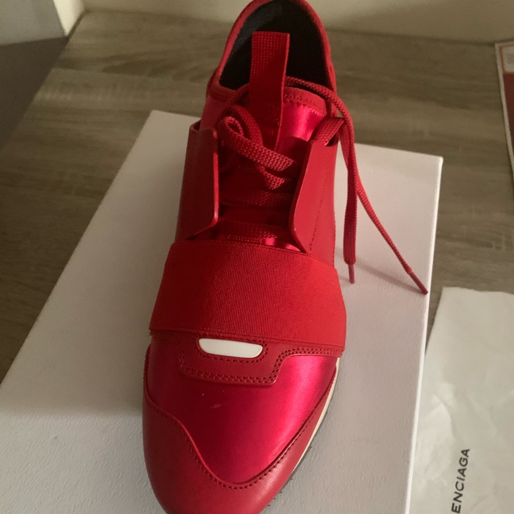 Gentle worn red  balenciaga sneakers